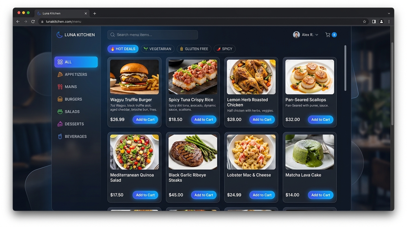 Digital Menu System Project Screenshot